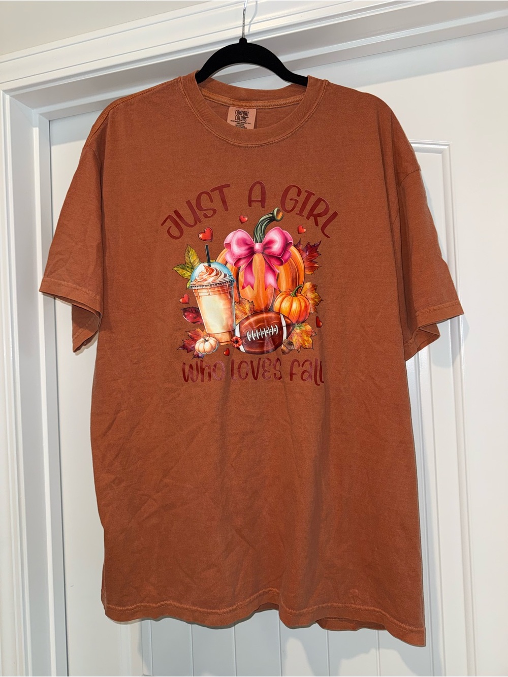 Comfort Colors Rust Graphic Tee with Fall Pumpkin Design